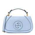Gucci Roxy Calfskin Medium Blondie Top Handle Bag Cloudy Blue