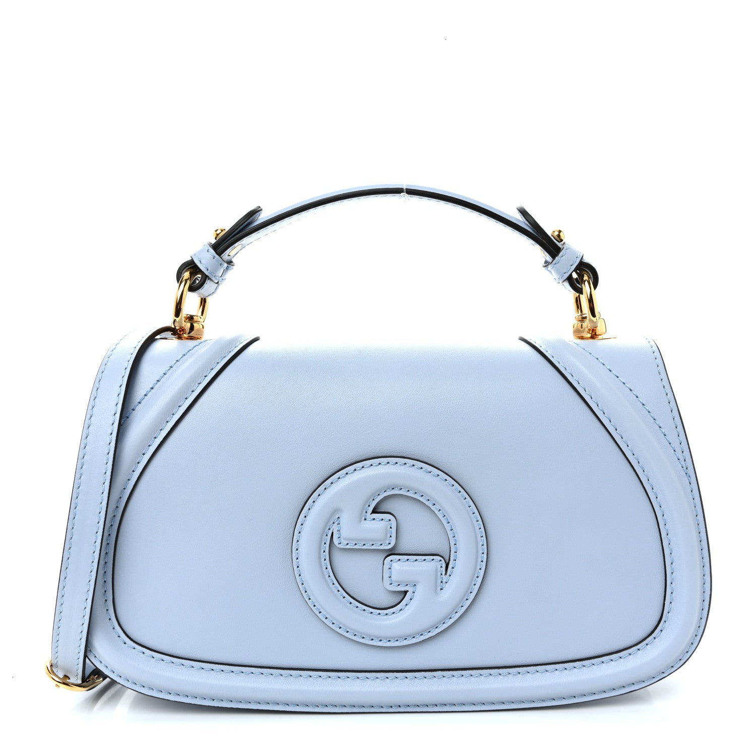 Gucci Roxy Calfskin Medium Blondie Top Handle Bag Cloudy Blue