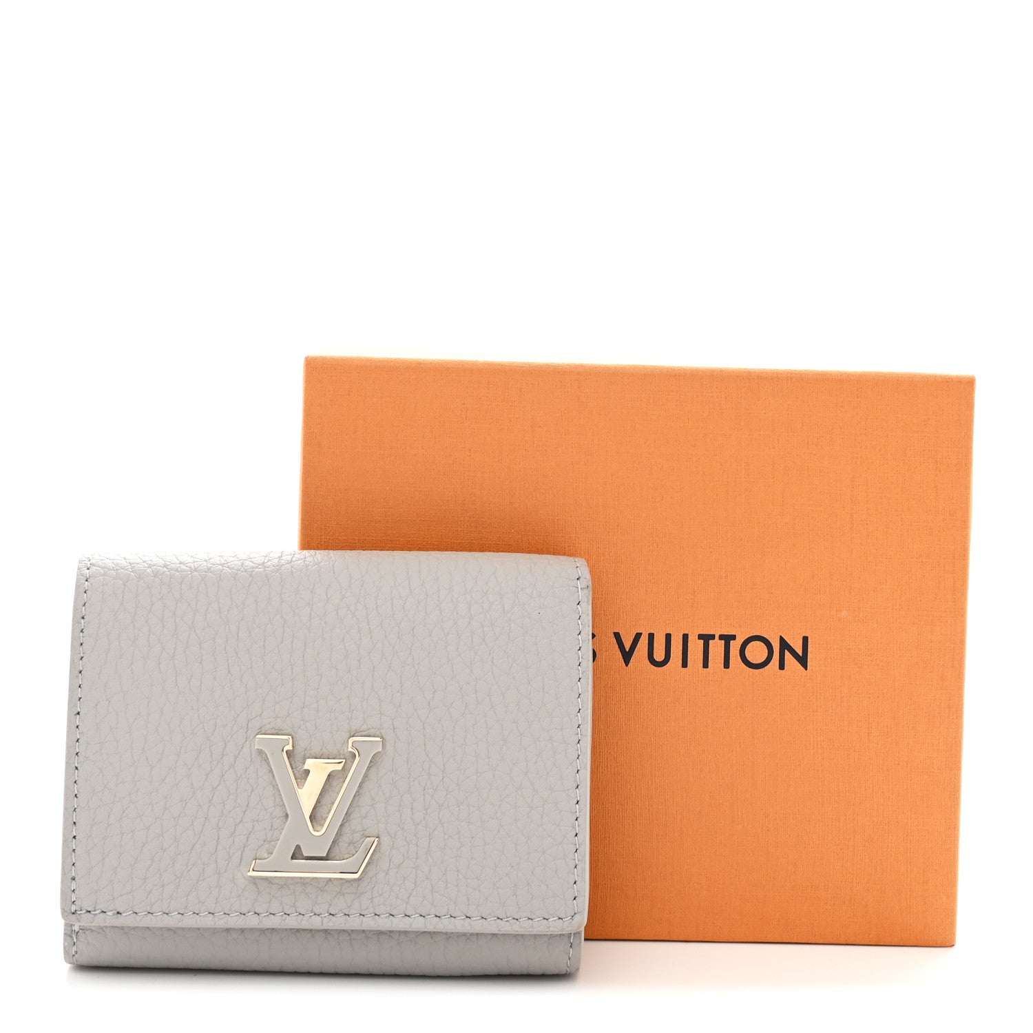 Louis Vuitton Taurillon Capucines Tiny Wallet Flint Grey