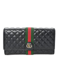 Gucci Calfskin Web Trapuntata GG Continental Wallet Black