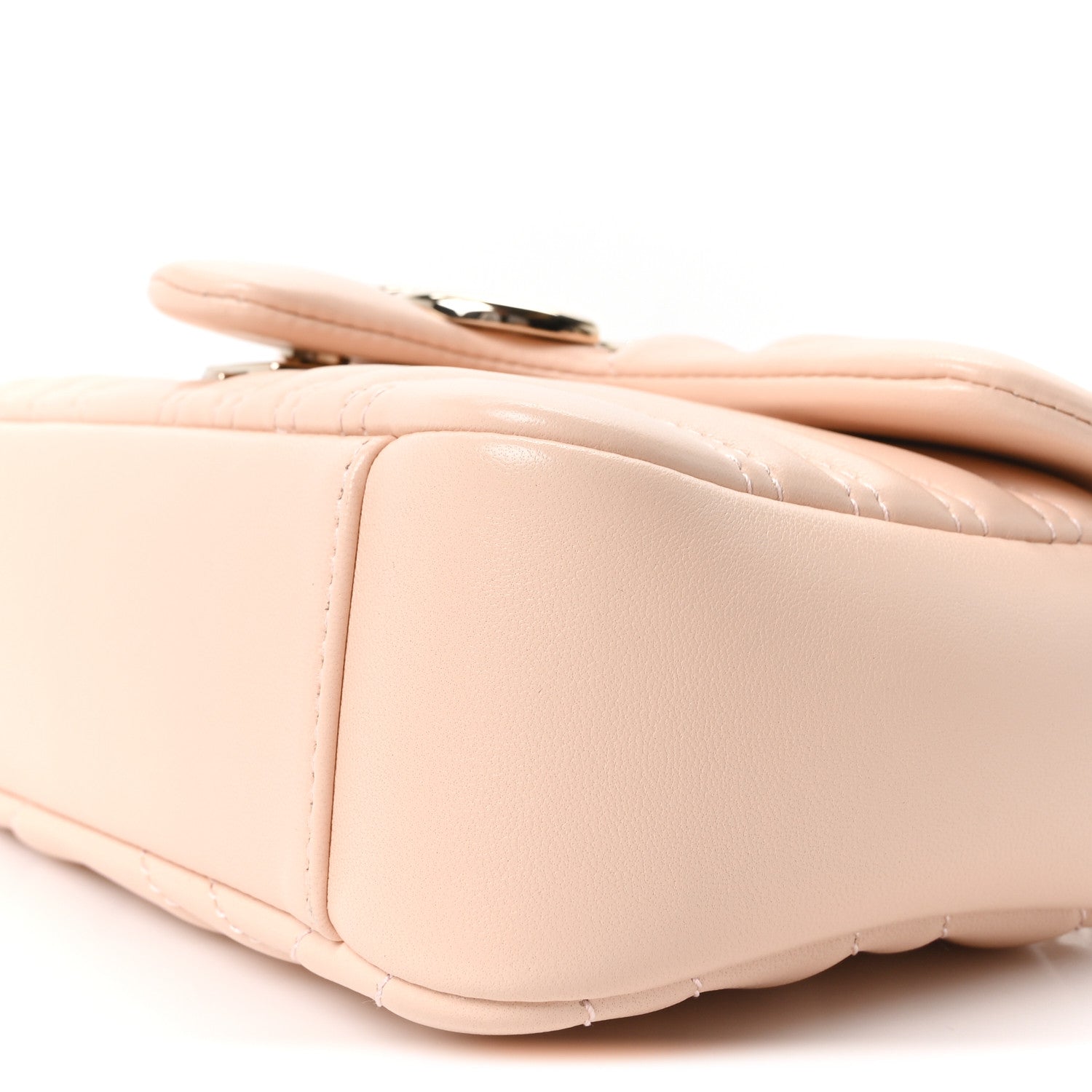 Gucci Lambskin Matelasse Small GG Marmont Shoulder Bag Millenial Pink