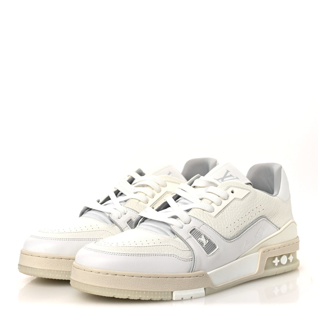 Louis Vuitton Calfskin Mens LV Trainer Sneakers 10 White