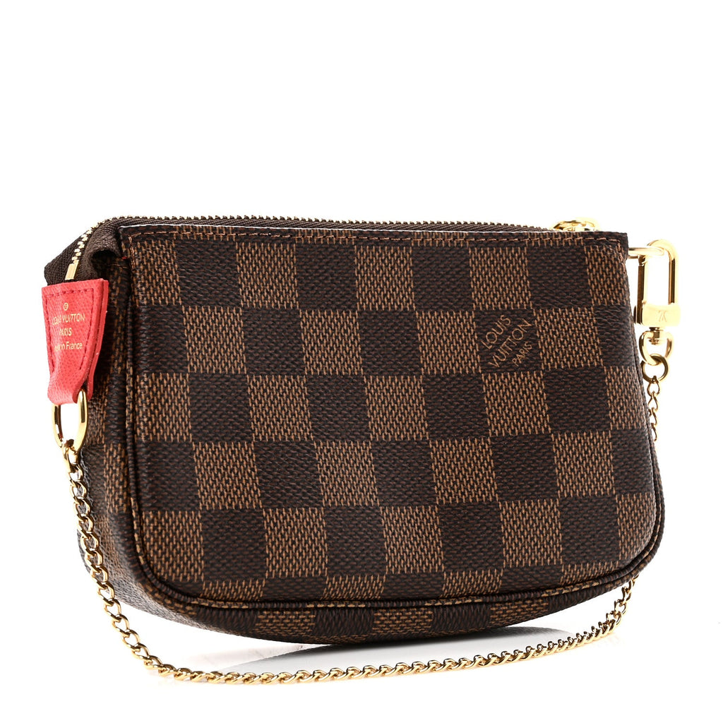 Louis Vuitton Damier Ebene 2019 Christmas Animation Mini Pochette Accessories Red