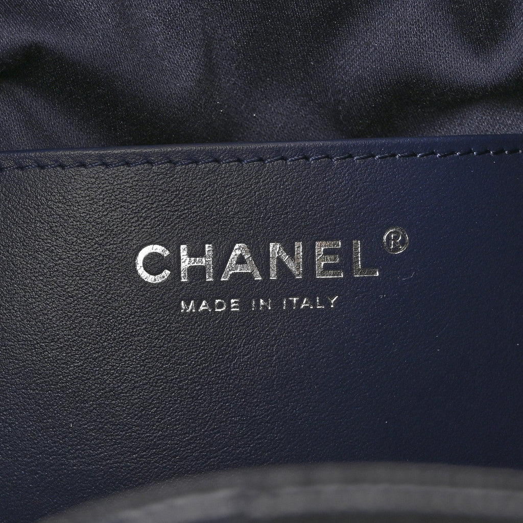 Chanel Metallic Caviar Quilted Mini Chanel 25 Handbag Dark Blue