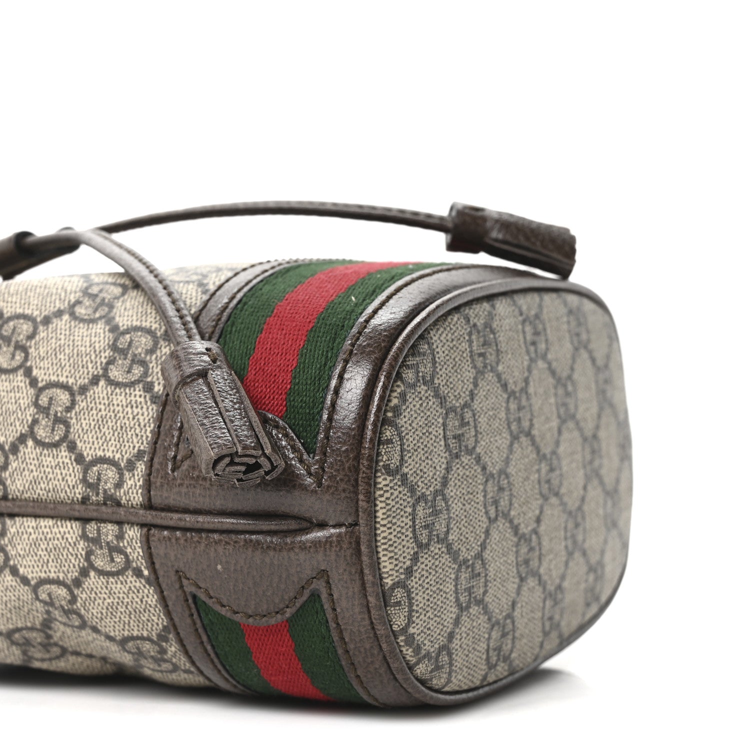Gucci GG Supreme Monogram Web Mini Ophidia Bucket Bag Brown