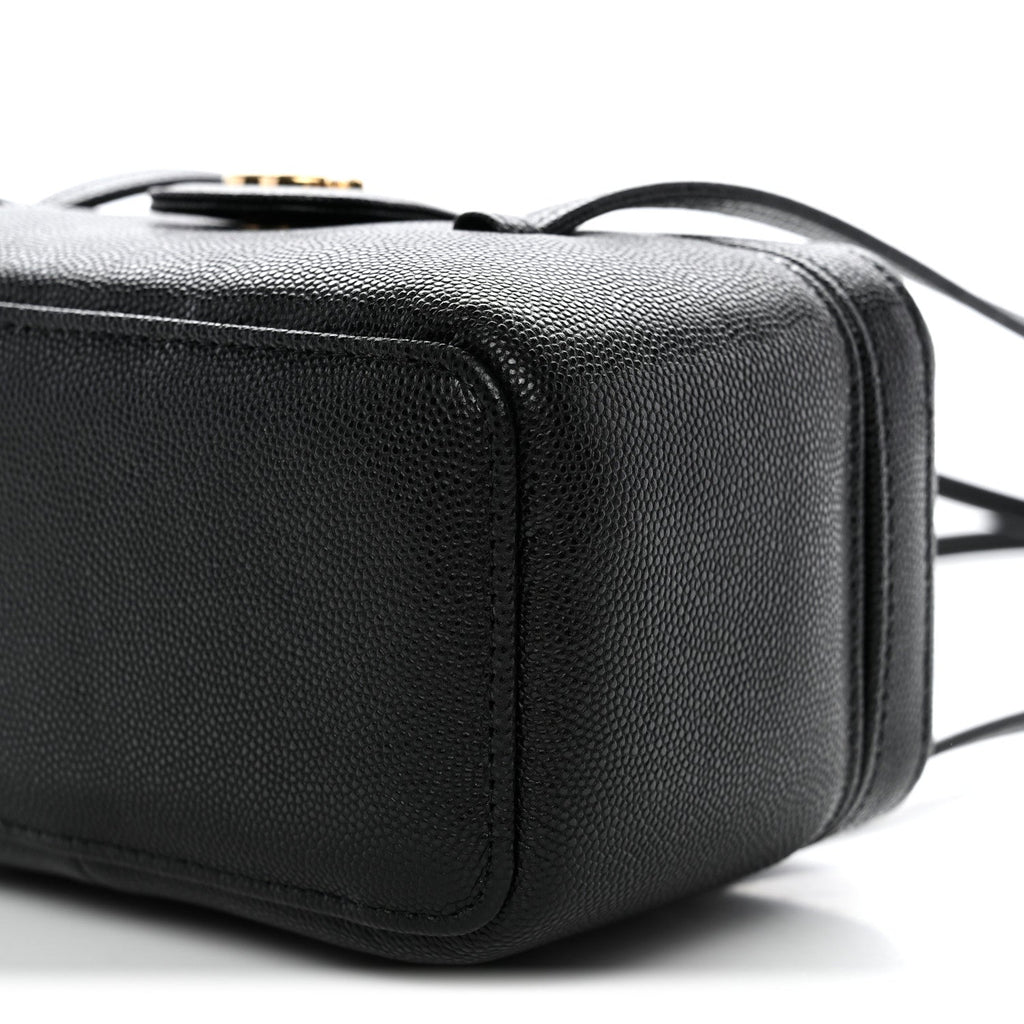 Chanel Shiny Caviar Preppy Coco Long Vanity With Strap Black