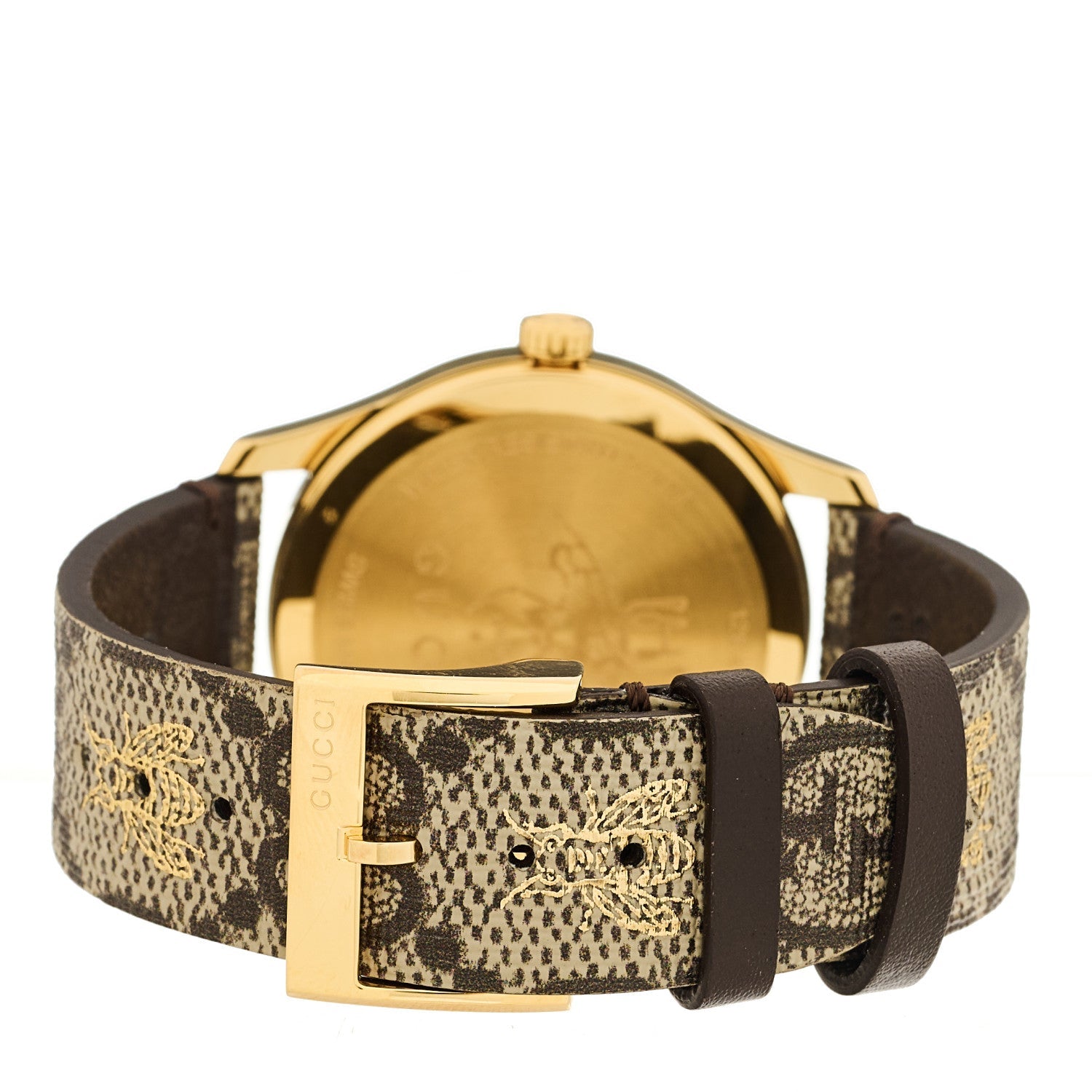 Gucci Stainless Steel Canvas 38mm G-Timeless GG Supreme Bee Quartz Watch Brown