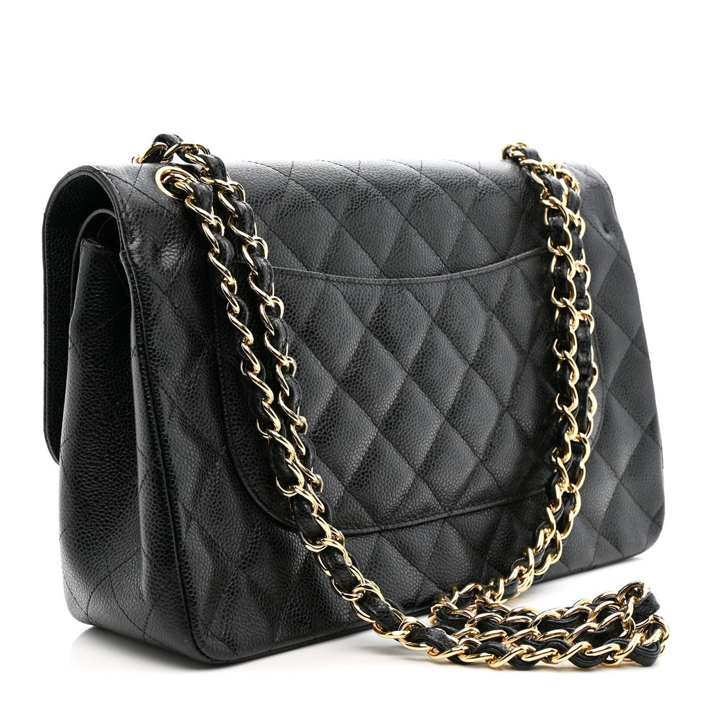 Chanel Caviar Quilted Jumbo Double Flap Black