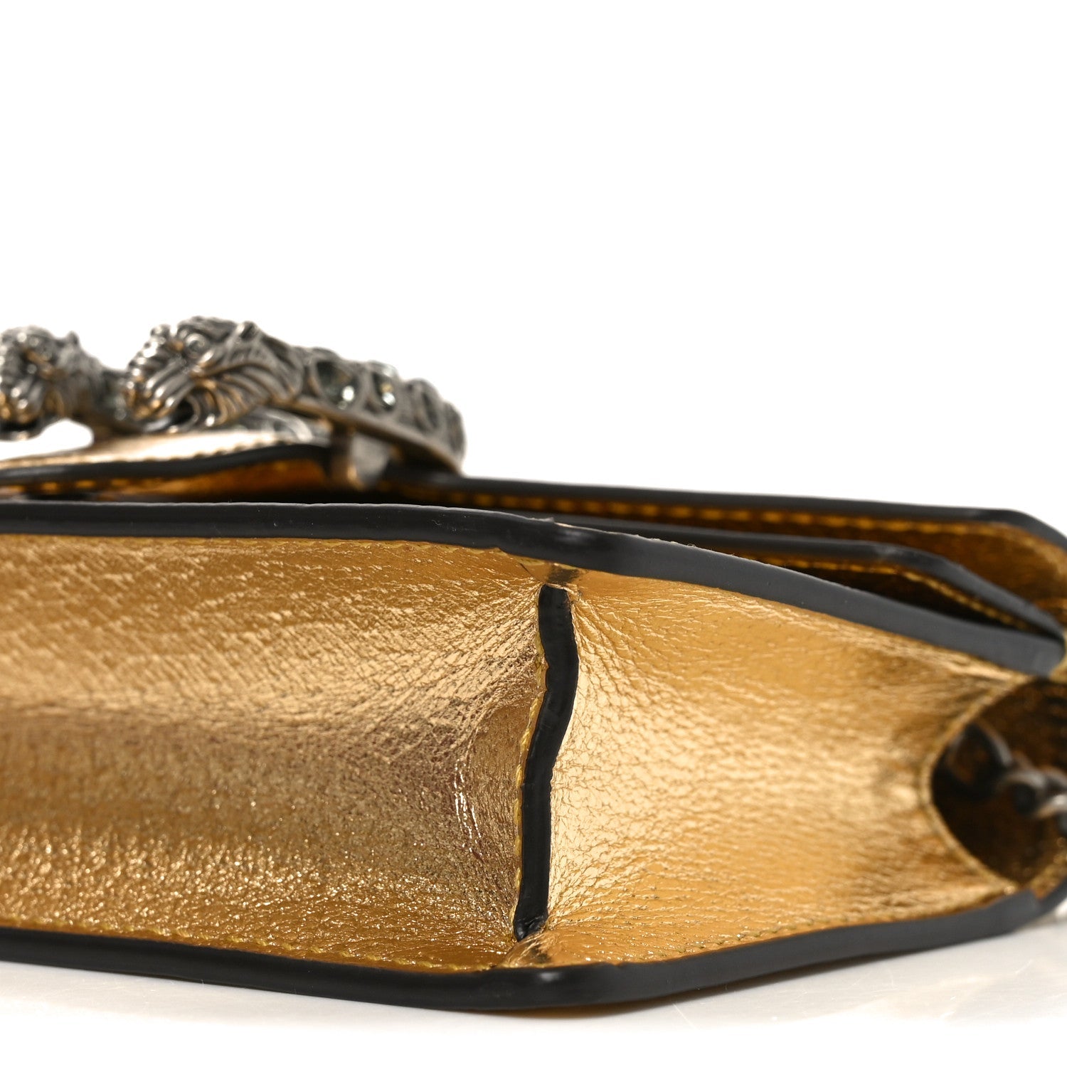 Gucci Metallic Calfskin Super Mini Dionysus Shoulder Bag Gold