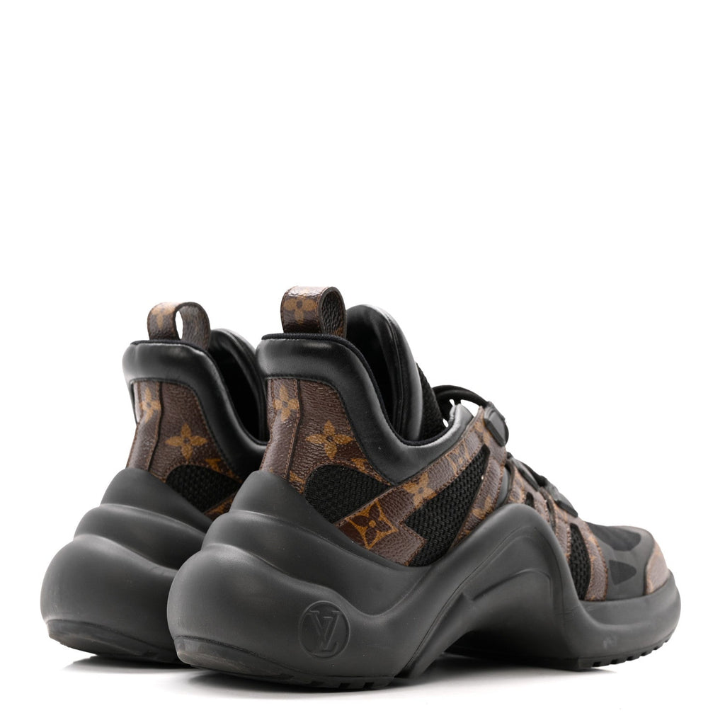 Louis Vuitton Calfskin Patent Monogram LV Archlight Sneakers 38.5 Black