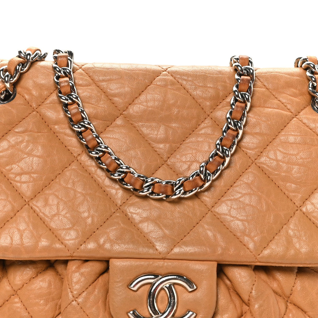 Chanel Washed Lambskin Medium Chain Around Messenger Brown