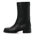 Calfskin Quilted CC Logo Mid Calf Boots 35 Black