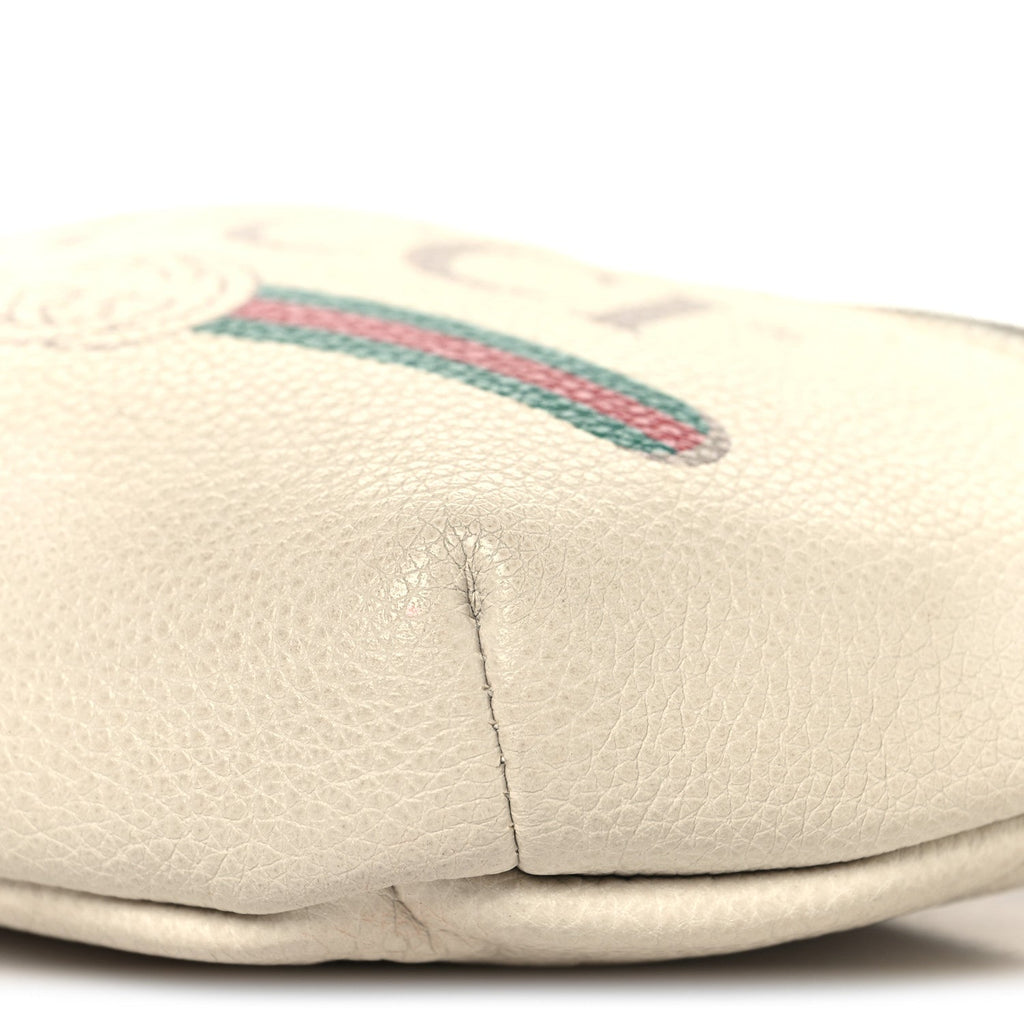 Gucci Grained Calfskin Small Logo Belt Bag White