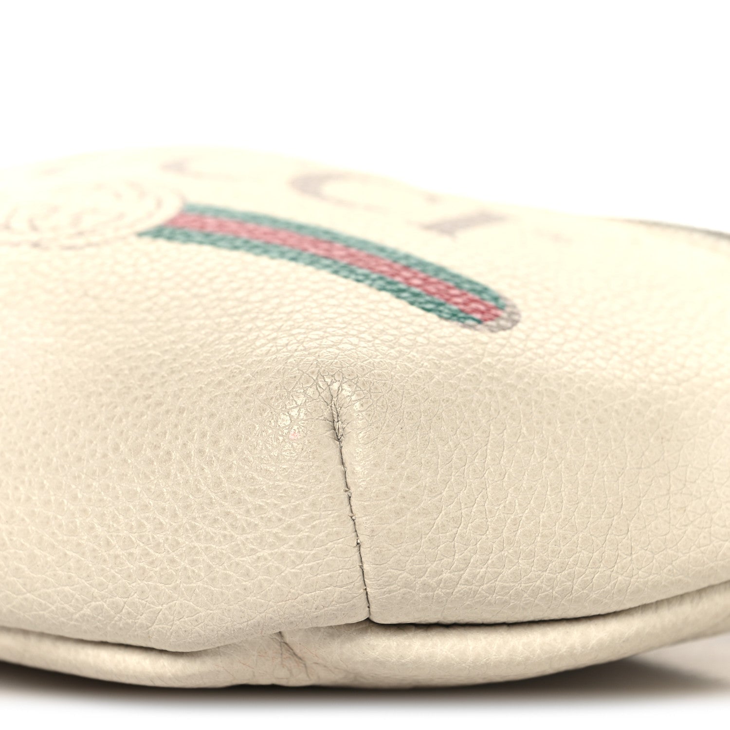 Gucci Grained Calfskin Small Logo Belt Bag White
