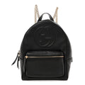 Gucci Pebbled Calfskin Soho Chain Backpack Black