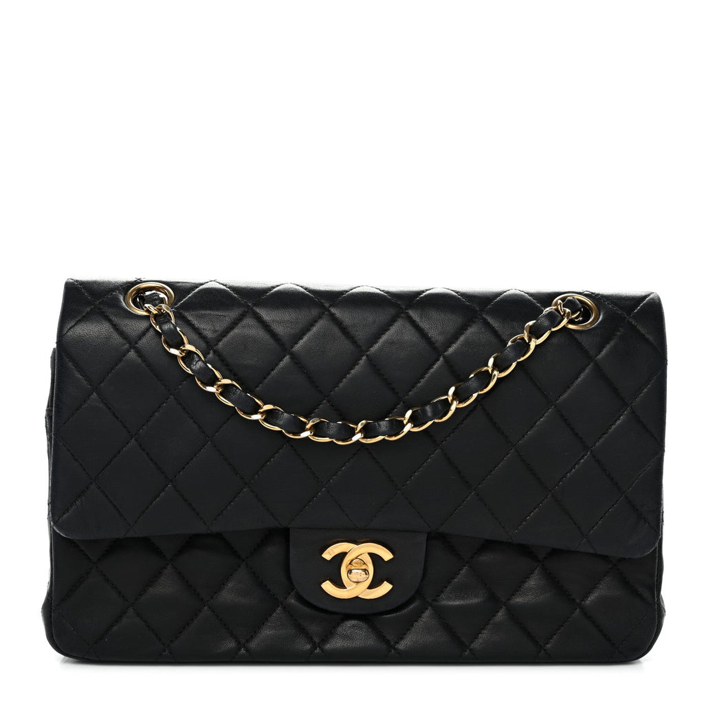 Chanel Lambskin Quilted Small Double Flap Black