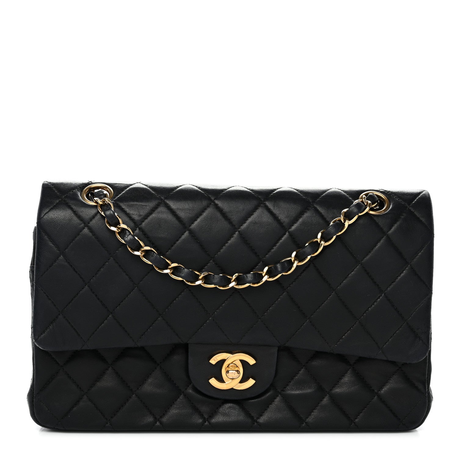 Chanel Lambskin Quilted Small Double Flap Black