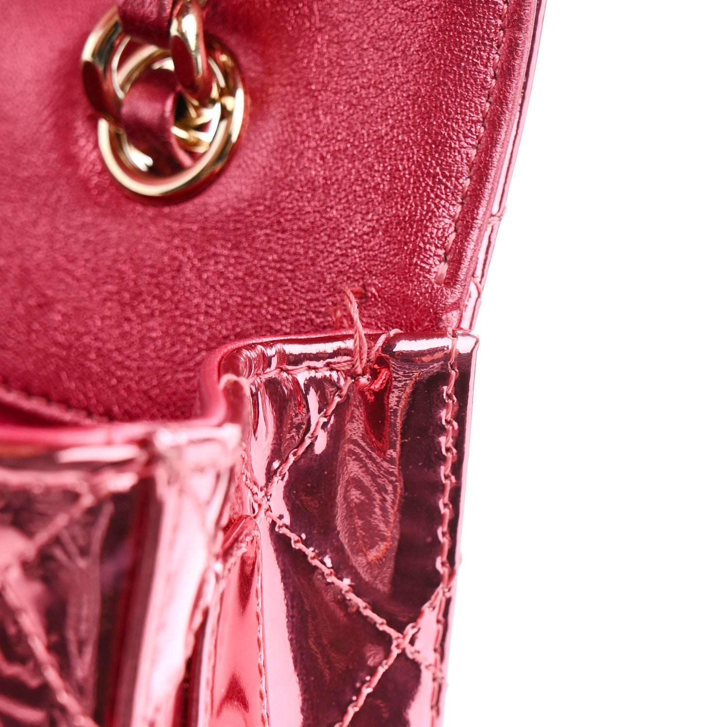 Chanel Mirror Calfskin Metallic Calfskin Quilted Hollywood Boulevard Backpack Pink