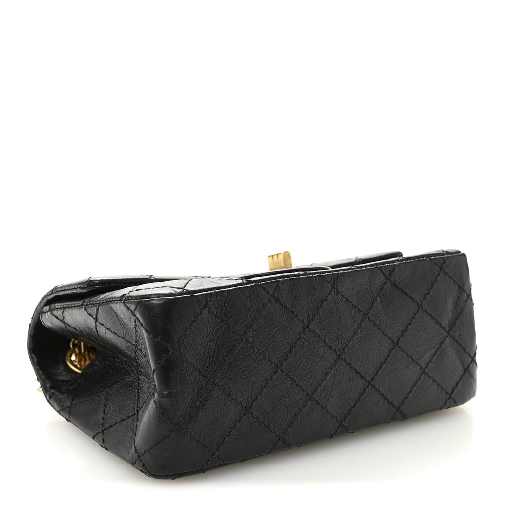 Chanel Aged Calfskin Quilted 2.55 Reissue Mini Flap Black