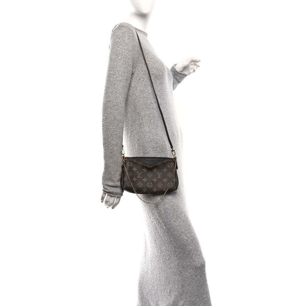 Louis Vuitton Monogram Pallas Clutch Black