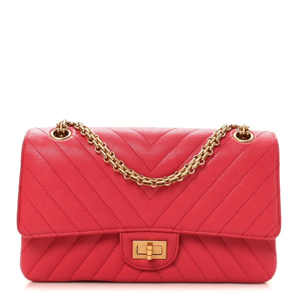 Chanel Sheepskin Chevron Quilted 2.55 Reissue 225 Flap Dark Pink
