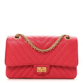 Chanel Sheepskin Chevron Quilted 2.55 Reissue 225 Flap Dark Pink