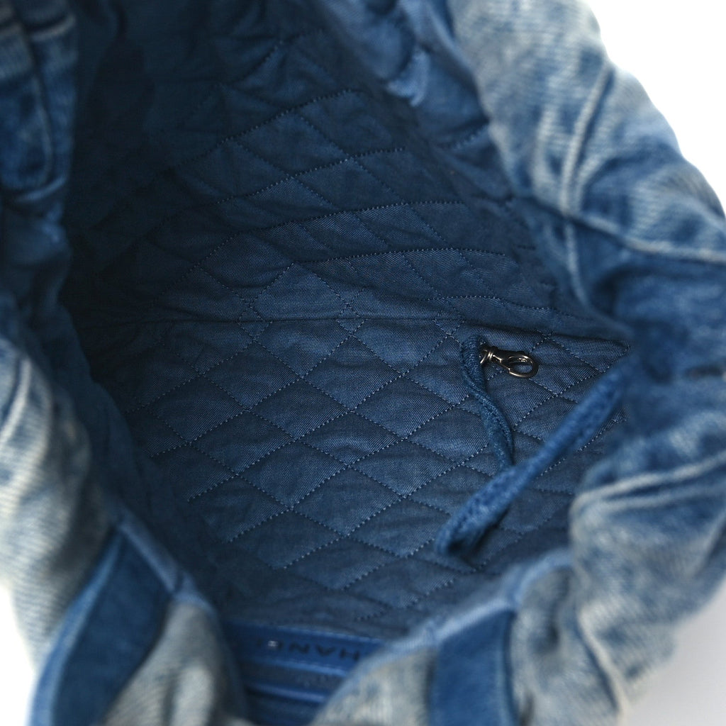 Chanel Denim Quilted Chanel 22 Backpack Blue
