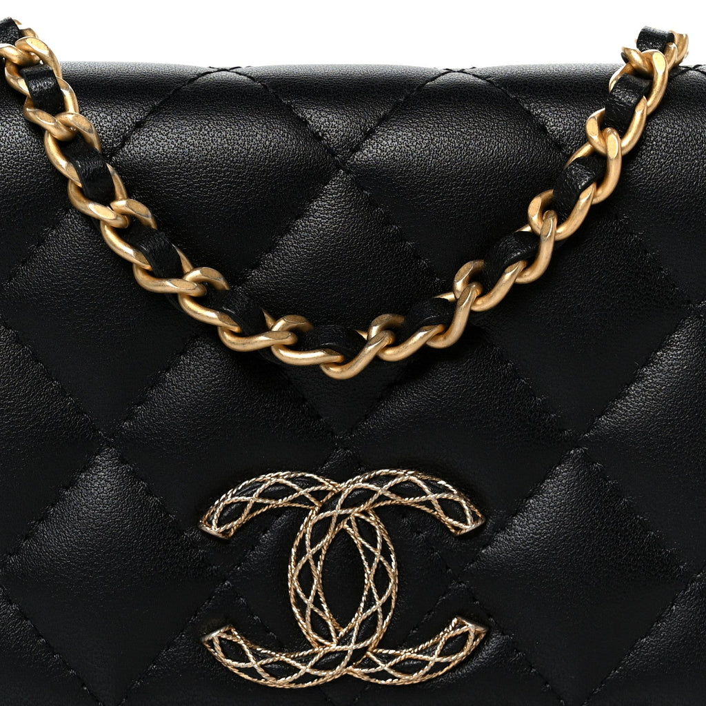 Chanel Lambskin Quilted Mini CC Flap Black