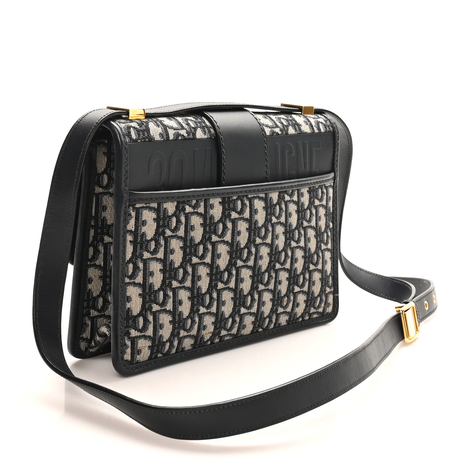 Christian Dior Oblique 30 Montaigne Flap Bag Blue