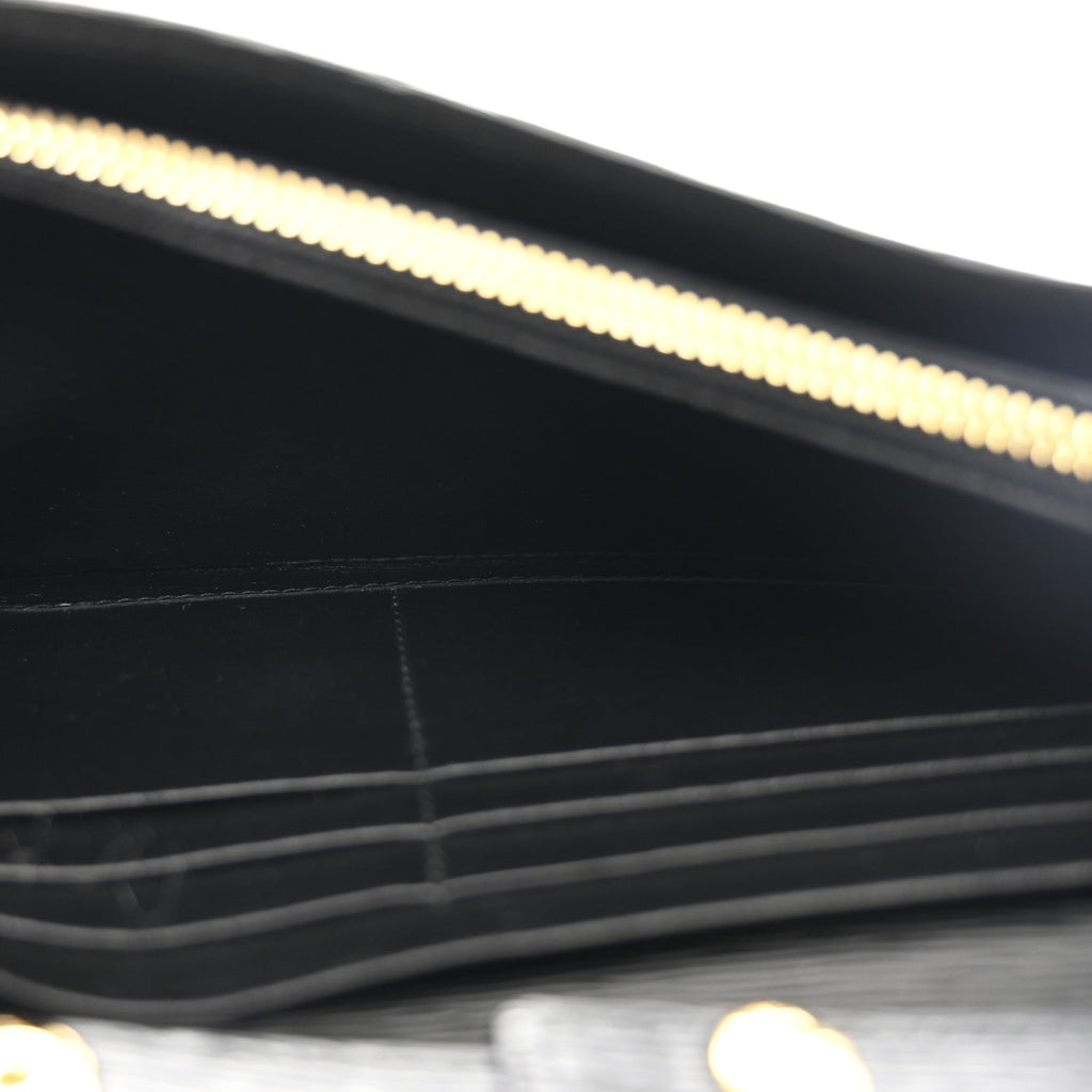 Prada Vitello Move Metal Oro Chain Wallet Black