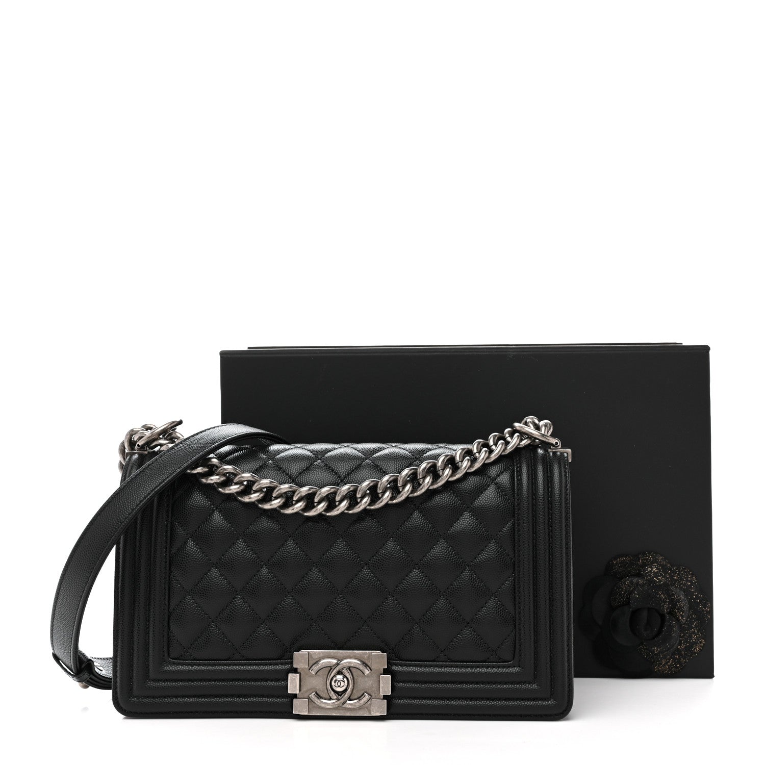 Chanel Caviar Quilted Medium Boy Flap Black