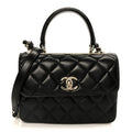 Chanel Lambskin Quilted Small Trendy CC Dual Handle Flap Bag Black