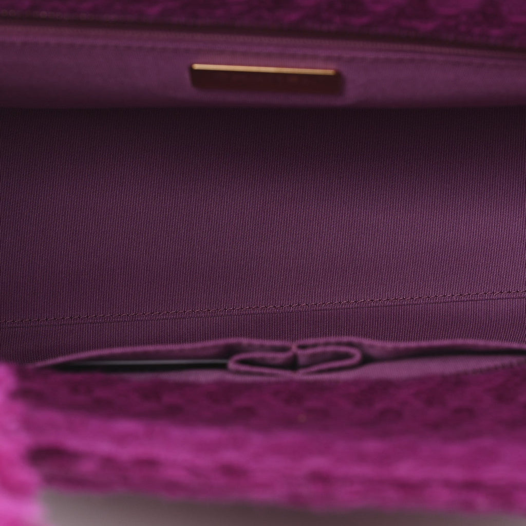 Chanel Wool Tweed Large Zipped Shopping Tote Magenta