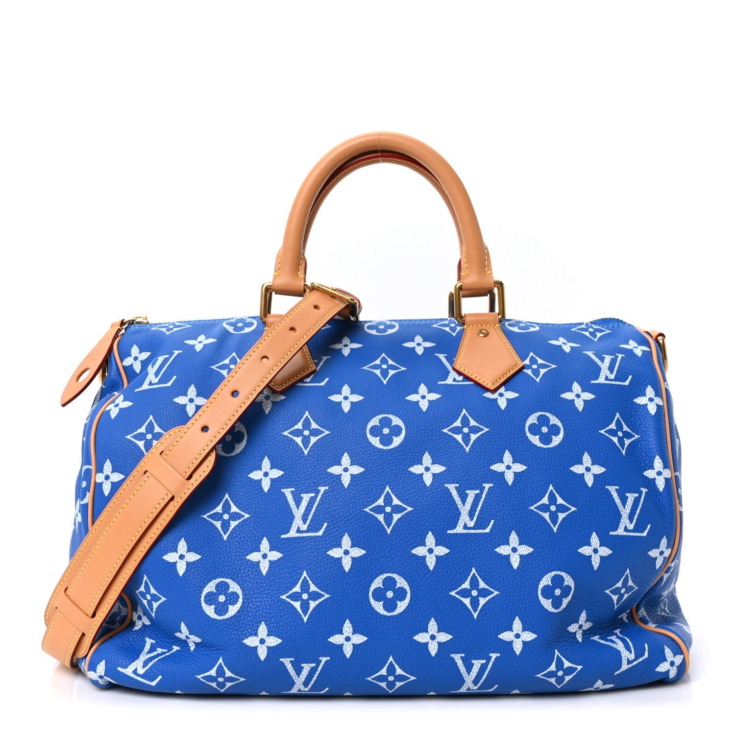 Louis Vuitton Calfskin Monogram Speedy P9 Bandouliere 40 Blue