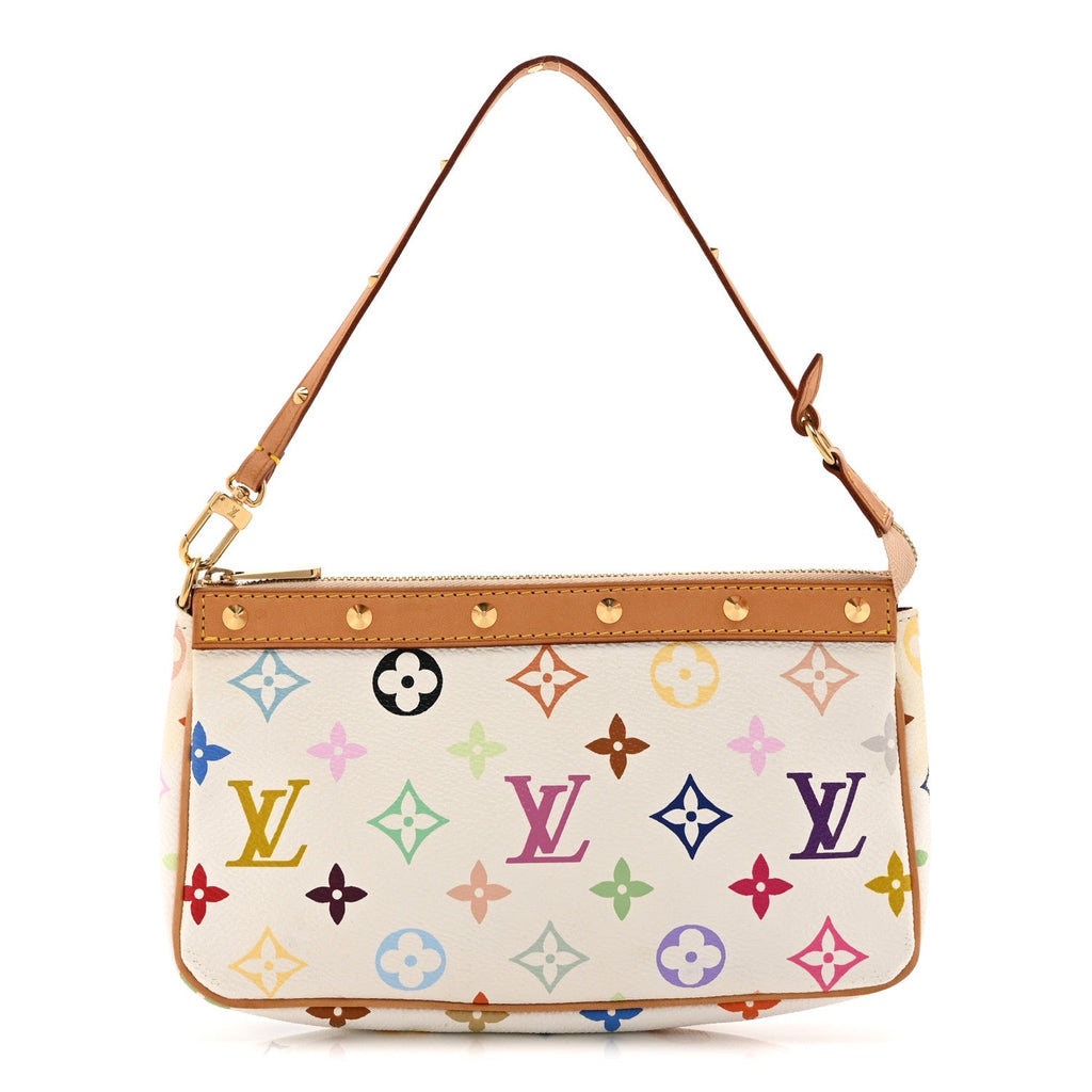 Louis Vuitton Monogram Multicolor Pochette Accessories White