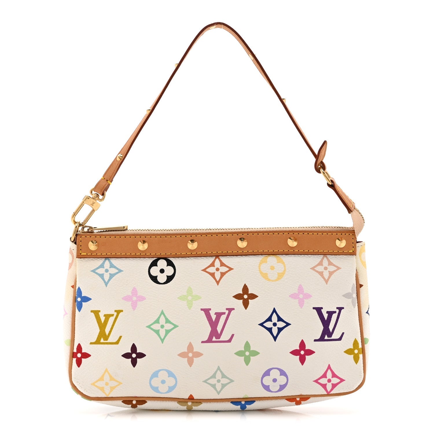 Louis Vuitton Monogram Multicolor Pochette Accessories White