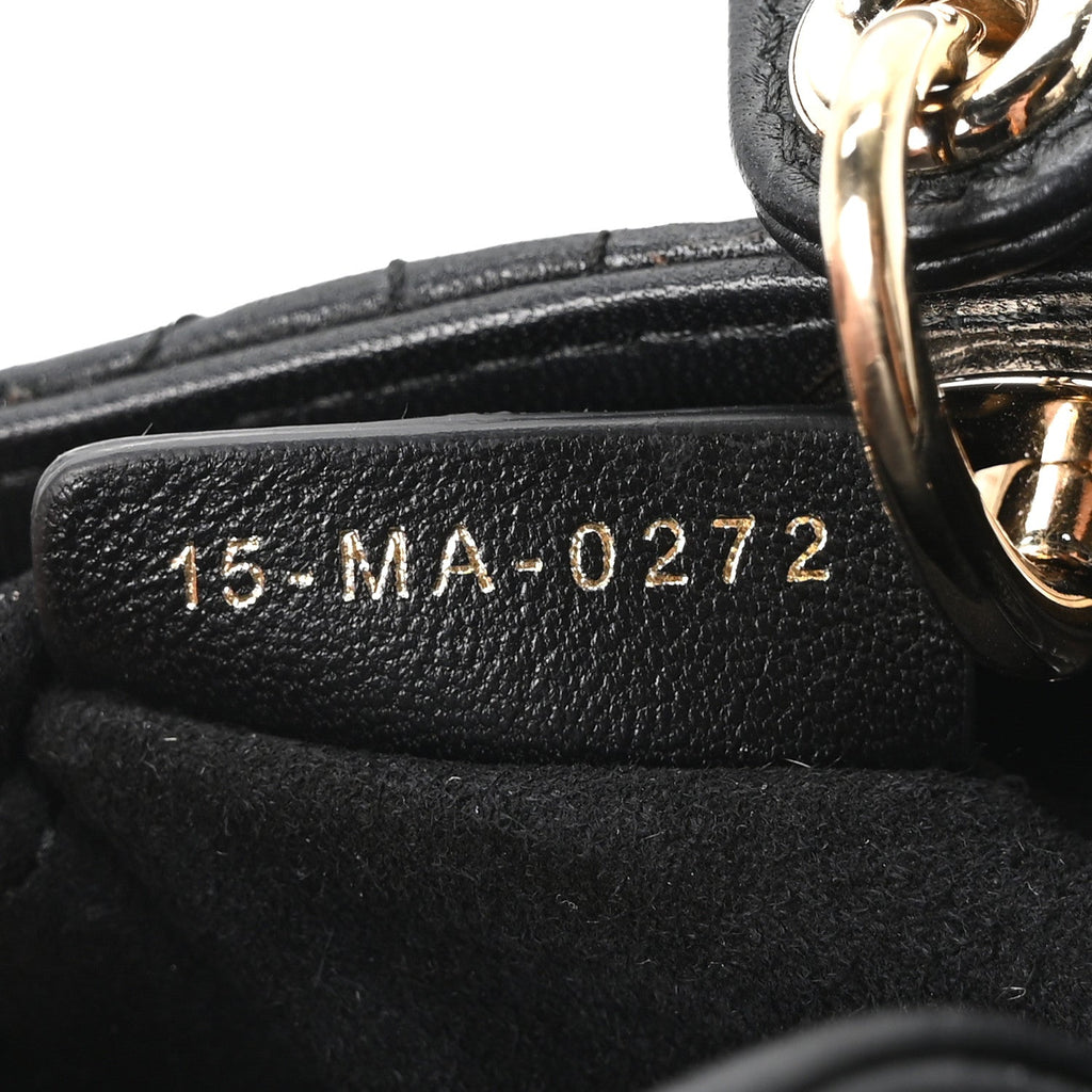 Christian Dior Lambskin Cannage Micro Lady Dior Black