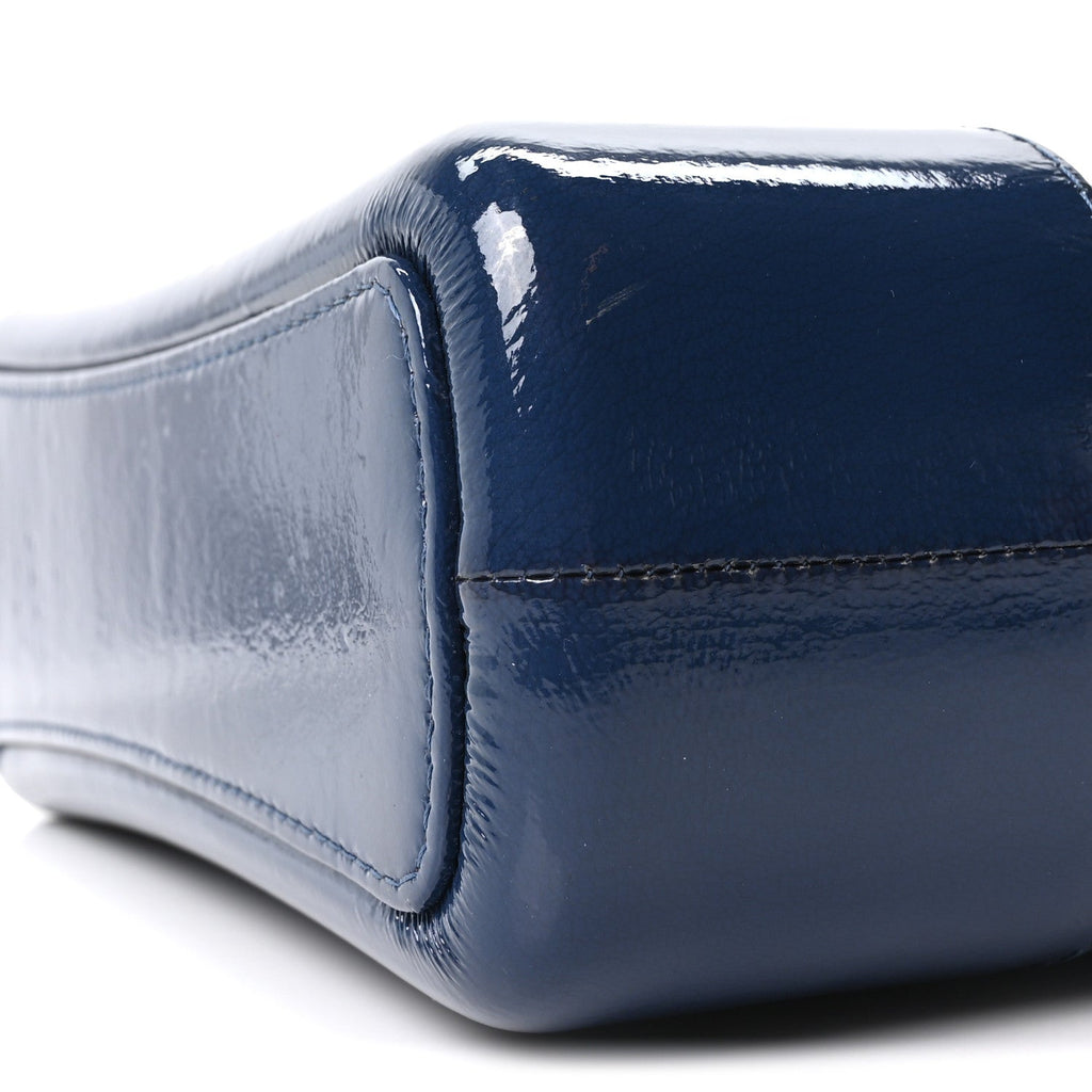 Chanel Patent Goatskin Quilted Medium Gabrielle Hobo Blue