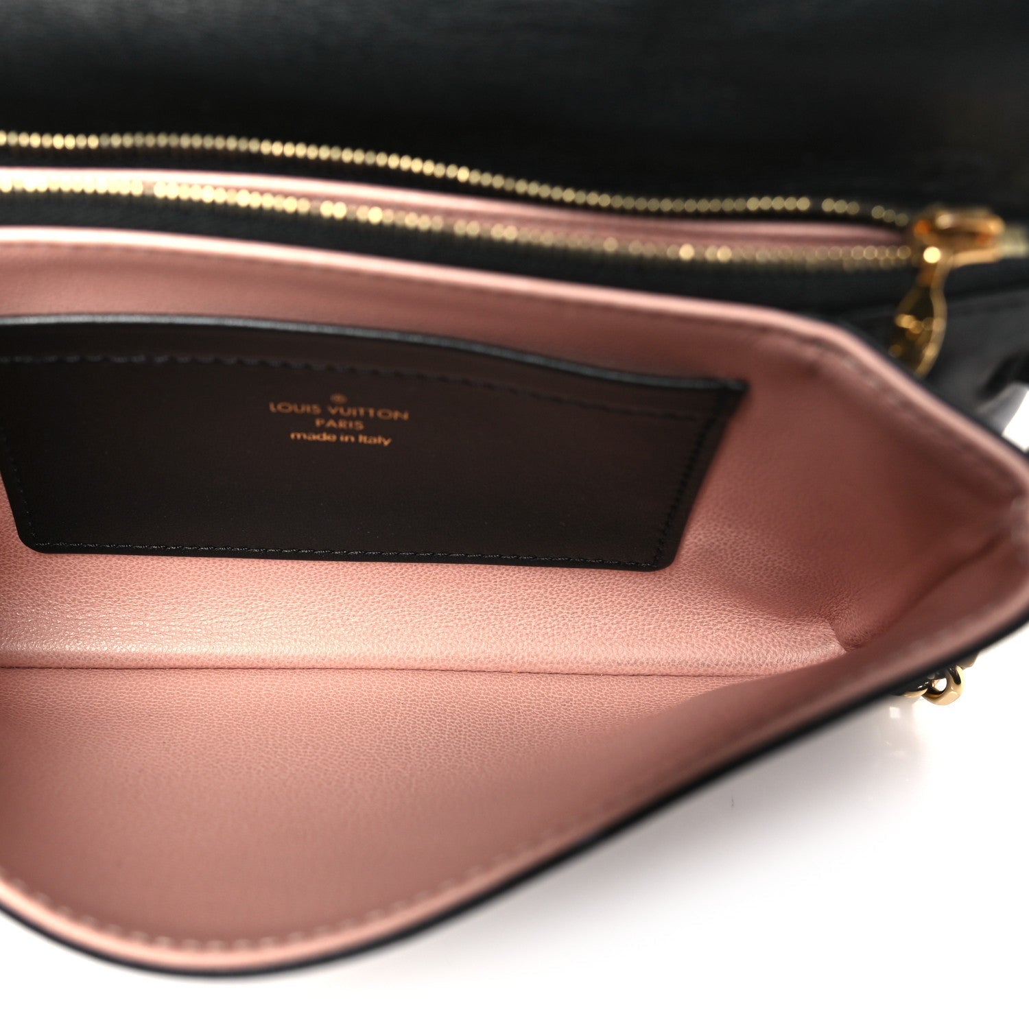 Louis Vuitton Lambskin Embossed Monogram Pochette Coussin Black