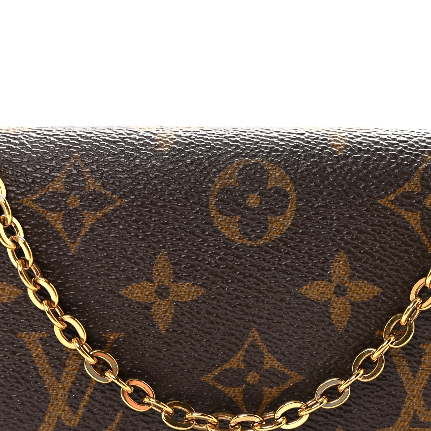 Louis Vuitton Monogram Pochette Felicie Chain Wallet Fuchsia