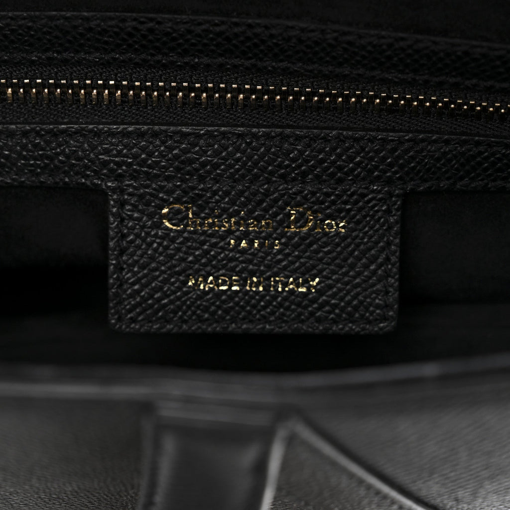 Christian Dior Grained Calfskin Saddle Bag Black