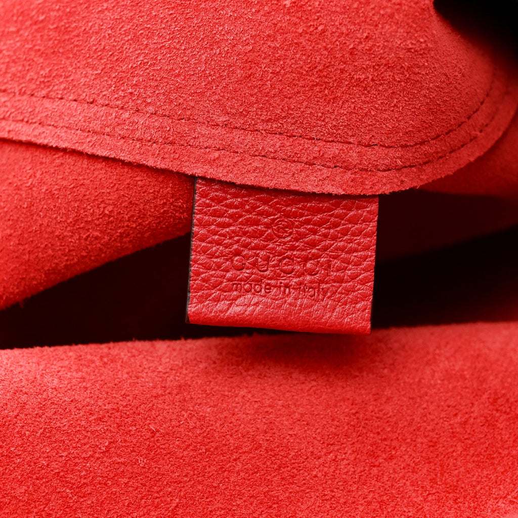 Gucci Calfskin Large Elton John Levon-Goodbye Tote Red
