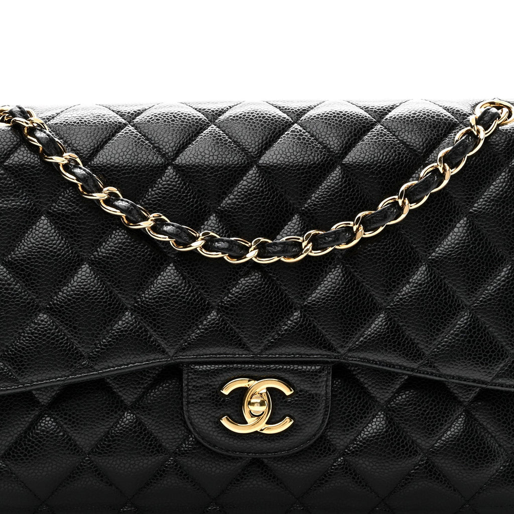 Chanel Caviar Quilted Jumbo Double Flap Black