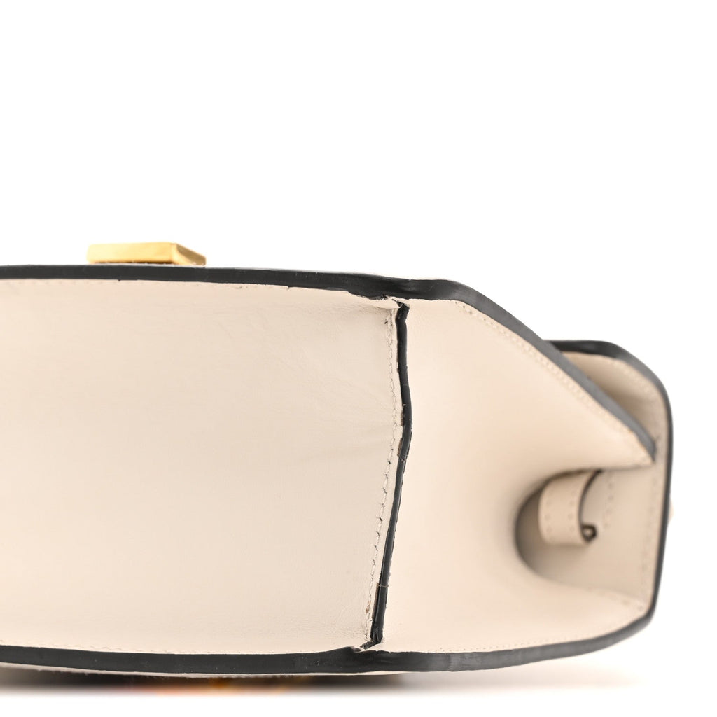 Gucci Calfskin Mini Sylvie Top Handle Bag White