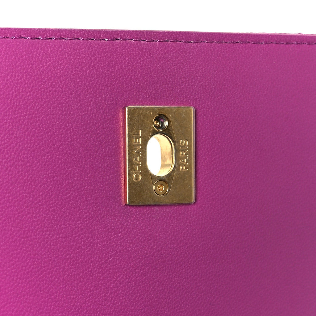 Chanel Caviar Quilted Mini Top Handle Flap Dark Pink