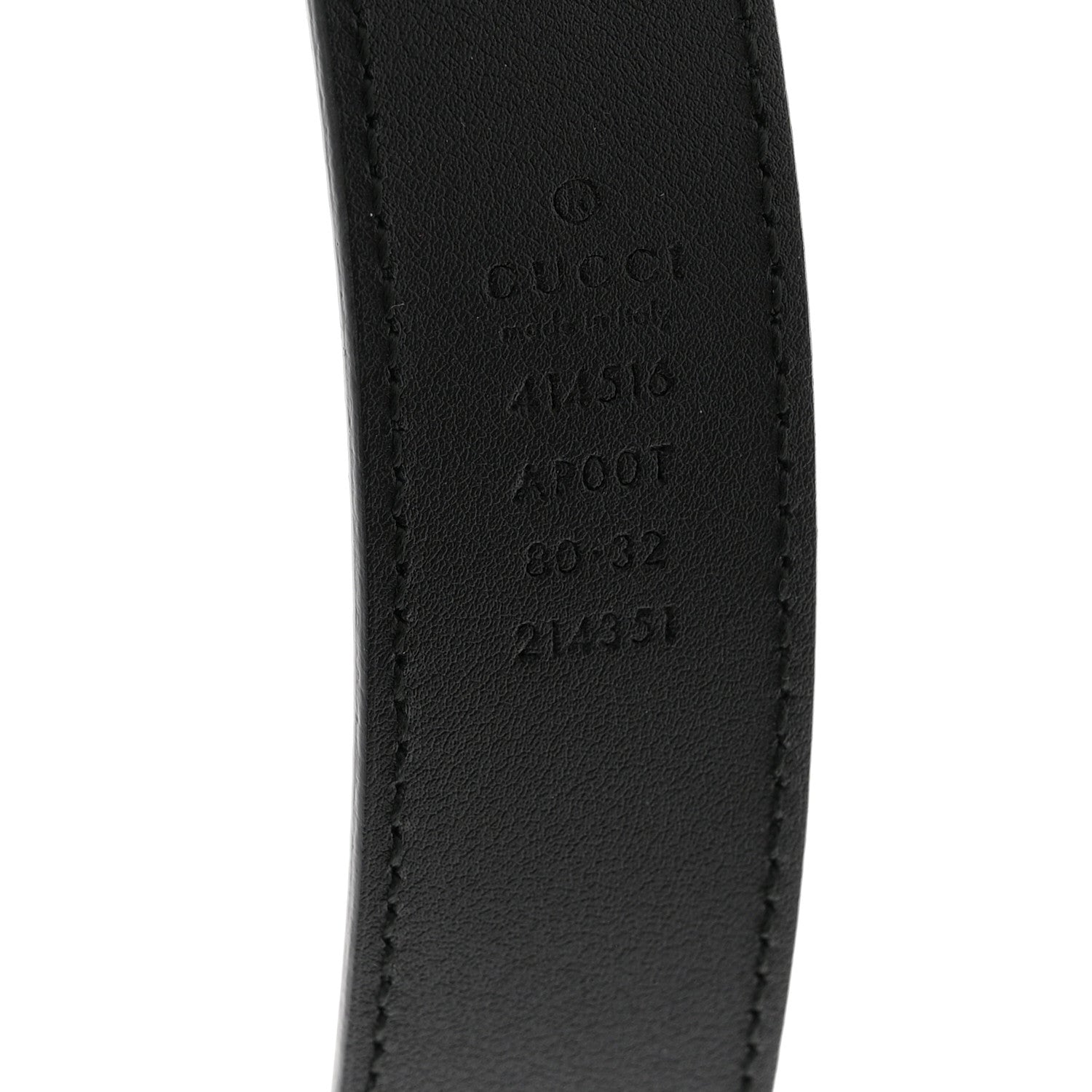 Gucci Calfskin Double G 30mm Belt 80 32 Black
