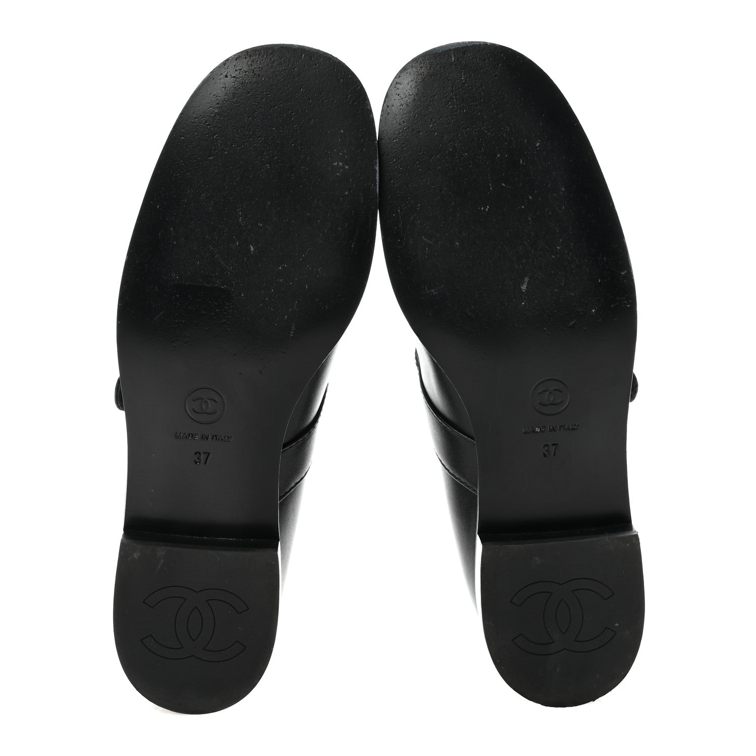 Calfskin Patent Mary Janes Flats 37 Black