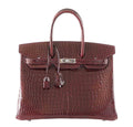 Hermès Birkin 35 Bordeaux Porosus Crocodile Bag