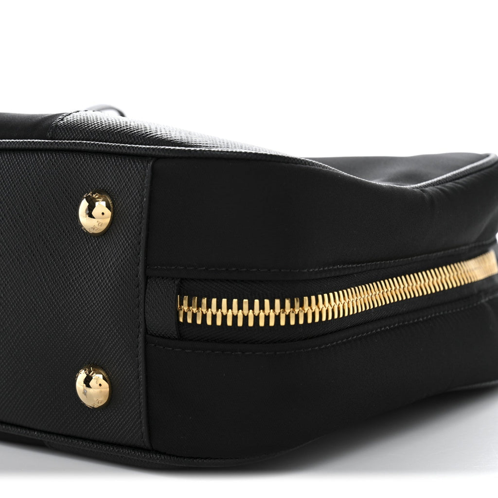 Prada Re-Nylon Saffiano Medium Re-Edition 1978 Two Handle Bag Black