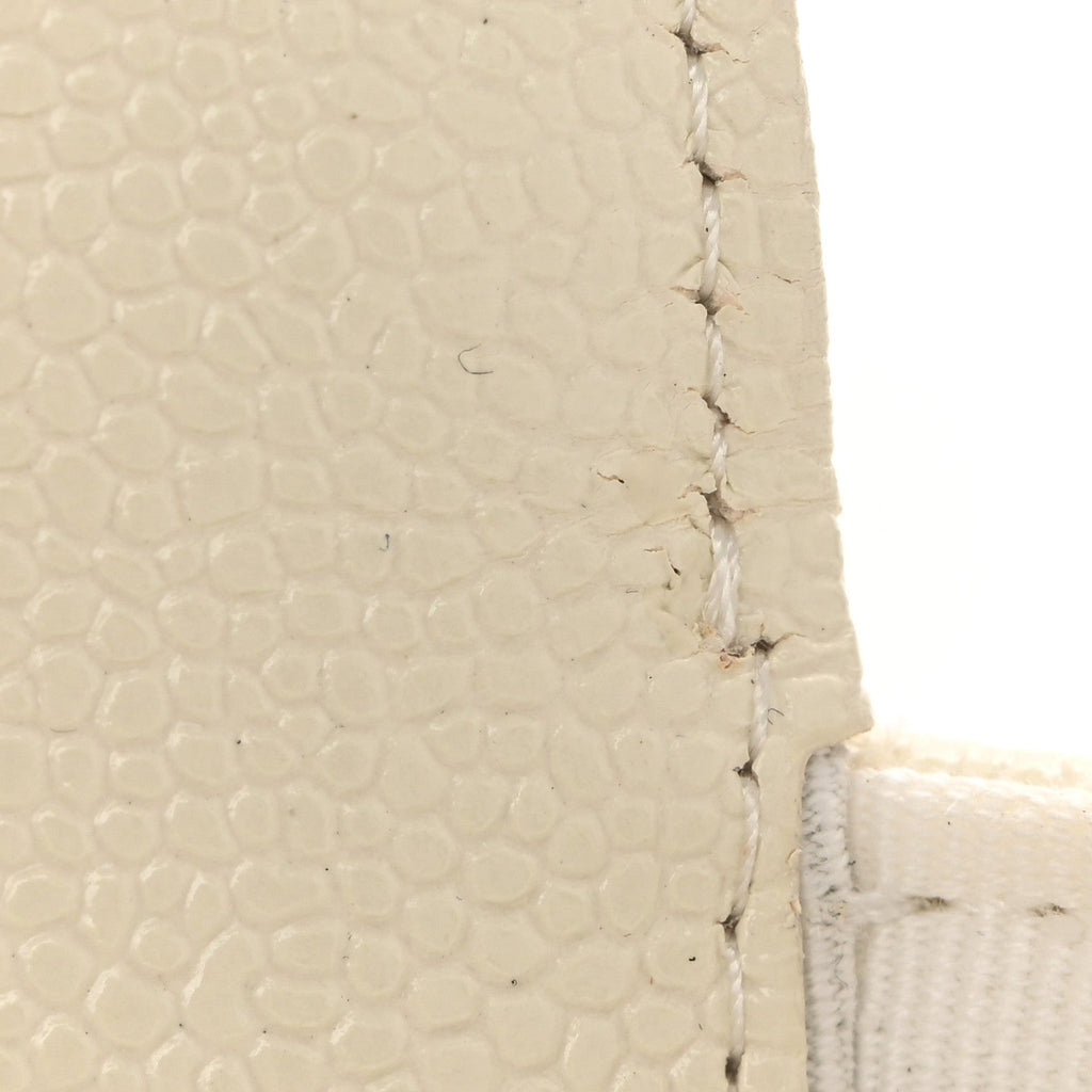 Chanel Shiny Caviar Quilted Chain Melody Belt Bag White